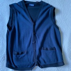 vintage blue chaps button down sweater vest